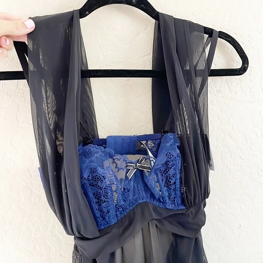 🌿Final Sale  Adore‎ Me Blue and Black Lingerie Piece